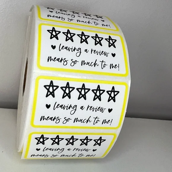 Leave a review stickers | 100 Thank you stickers  Packaging Supplies NEW - Picture 5 of 12